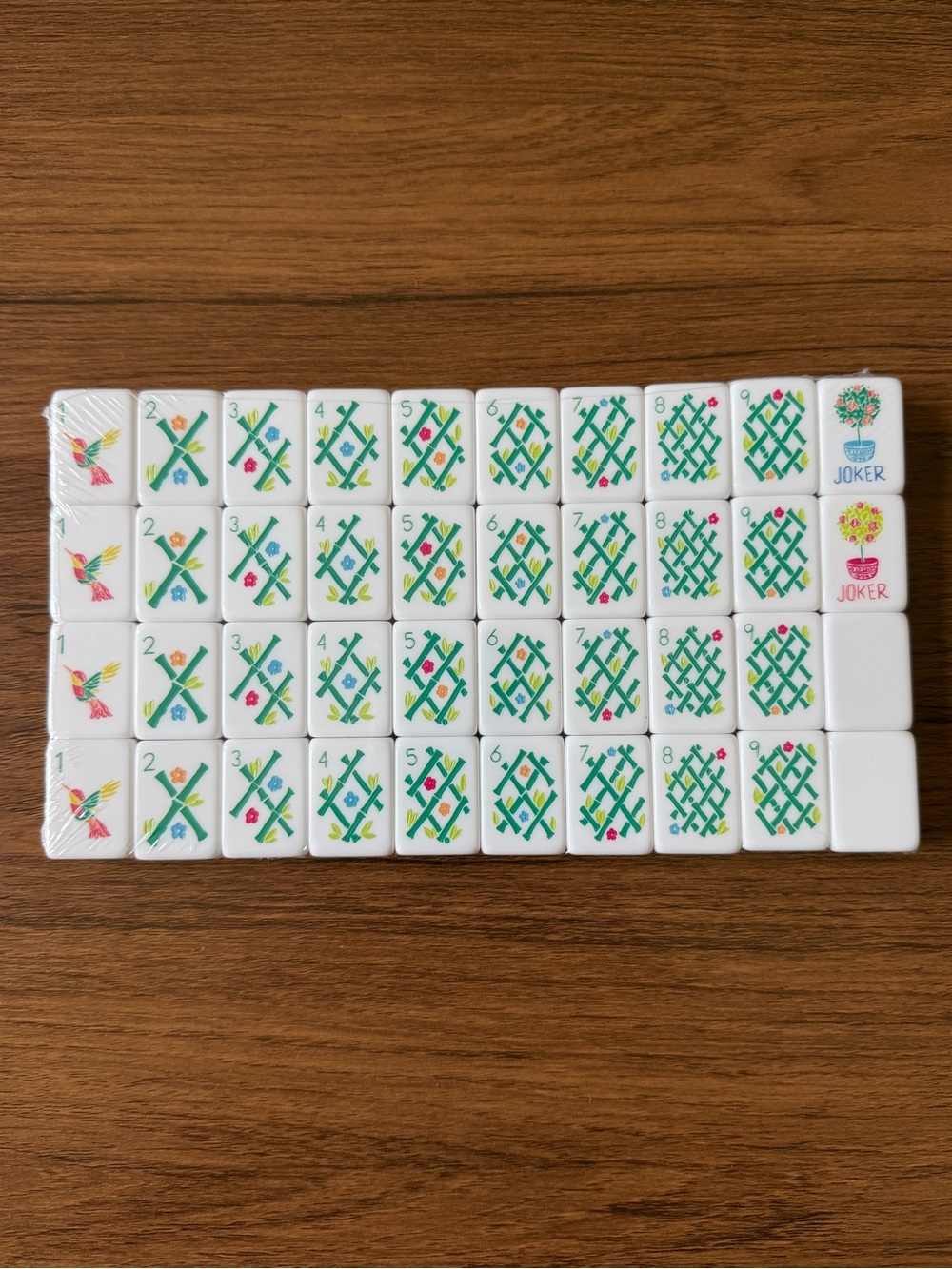NEW American Mahjong 4 Layer Tile Set — White Tiles with Orange Backs and Pink - Picture 3 of 9